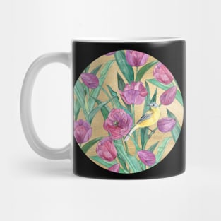 Blue Headed Wagtail in the Tulips Mug